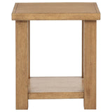 Beasley Square Wood End Side Table With Shelf Golden Oak | Brown | Golden Oak | 723327