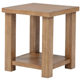 Beasley Square Wood End Side Table With Shelf Golden Oak | Brown | Golden Oak | 723327