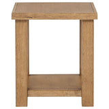 Beasley Square Wood End Side Table With Shelf Golden Oak | Brown | Golden Oak | 723327
