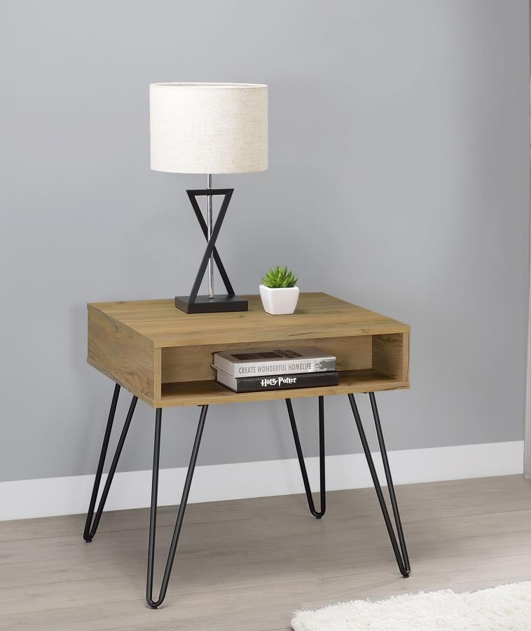Fanning Engineered Wood Side End Table Golden Oak | Brown | Golden Oak | 723367