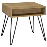 Fanning Engineered Wood Side End Table Golden Oak | Brown | Golden Oak | 723367