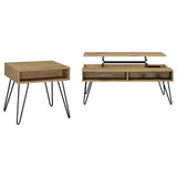 Fanning 2-piece Lift Top Coffee and End Table Set Golden Oak | 723368-S2