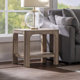 Solano Square Wood Side End Table with Shelf Weathered Mango | King | Brown | Weathered Mango | 723487