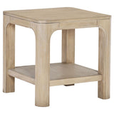 Solano Square Wood Side End Table with Shelf Weathered Mango | King | Brown | Weathered Mango | 723487