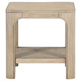 Solano Square Wood Side End Table with Shelf Weathered Mango | King | Brown | Weathered Mango | 723487