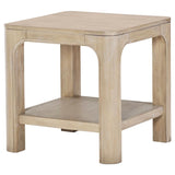 Solano Square Wood Side End Table with Shelf Weathered Mango | King | Brown | Weathered Mango | 723487