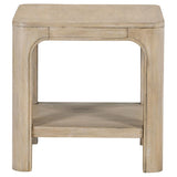Solano Square Wood Side End Table with Shelf Weathered Mango | King | Brown | Weathered Mango | 723487