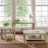 Solano Square Wood Side End Table with Shelf Weathered Mango | King | Brown | Weathered Mango | 723487