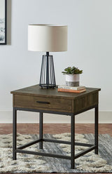 Byers 1-drawer Square Engineered Wood End Table Brown Oak | Brown | Brown Oak | 723777