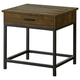 Byers 1-drawer Square Engineered Wood End Table Brown Oak | Brown | Brown Oak | 723777