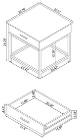 Byers 1-drawer Square Engineered Wood End Table Brown Oak | Brown | Brown Oak | 723777