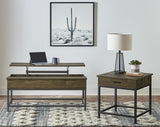 Byers 2-piece Lift Top Coffee and End Table Set Brown Oak | 723778-S2