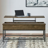 Byers Engineered Wood Lift Top Coffee Table Brown Oak | Brown | Brown Oak | 723778