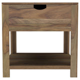 Esther 1-drawer Solid Wood Side End Table Natural Sheesham | Brown | Natural | 723887