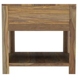 Esther 1-drawer Solid Wood Side End Table Natural Sheesham | Brown | Natural | 723887