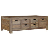 Esther 6-drawer Solid Wood Coffee Table Natural Sheesham | Brown | Natural | 723888