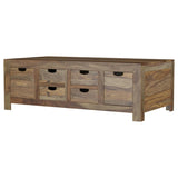 Esther 6-drawer Solid Wood Coffee Table Natural Sheesham | Brown | Natural | 723888