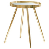 Kaelyn Round Mirror Top End Side Table Gold | King | Gold | 723917