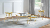 Kaelyn 4-piece Round Coffee and End Table Set Gold | Gold | 723918-S3