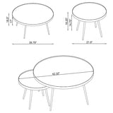 Kaelyn 2-piece Round Mirror Top Nesting Coffee Table Gold | Gold | 723918