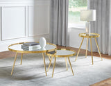 Kaelyn 2-piece Round Mirror Top Nesting Coffee Table Gold | Gold | 723918