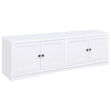 Laughlin 4-door Engineered Wood 78-inch TV Stand White | White | 724113
