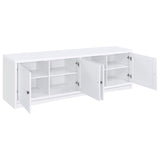 Laughlin 4-door Engineered Wood 78-inch TV Stand White | White | 724113
