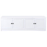 Laughlin 4-door Engineered Wood 78-inch TV Stand White | White | 724113
