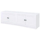Laughlin 4-door Engineered Wood 78-inch TV Stand White | White | 724113