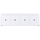 Laughlin 4-door Engineered Wood 78-inch TV Stand White | White | 724113