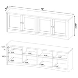 Laughlin 4-door Engineered Wood 78-inch TV Stand White | White | 724113