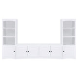 Laughlin 4-door Engineered Wood 78-inch TV Stand White | White | 724113