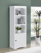 Laughlin 4-shelf Engineered Wood Media Tower White | White | 724114