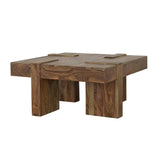 Samira Square Solid Wood Coffee Table Natural Sheesham | King | Brown | Natural Sheesham | 724138