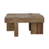 Samira Square Solid Wood Coffee Table Natural Sheesham | King | Brown | Natural Sheesham | 724138
