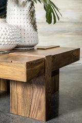 Samira Square Solid Wood Coffee Table Natural Sheesham | King | Brown | Natural Sheesham | 724138
