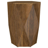 Zalika Hexagonal Solid Mango Wood End Table Natural | Brown | Natural | 724187