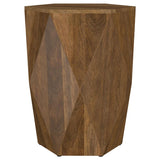 Zalika Hexagonal Solid Mango Wood End Table Natural | Brown | Natural | 724187