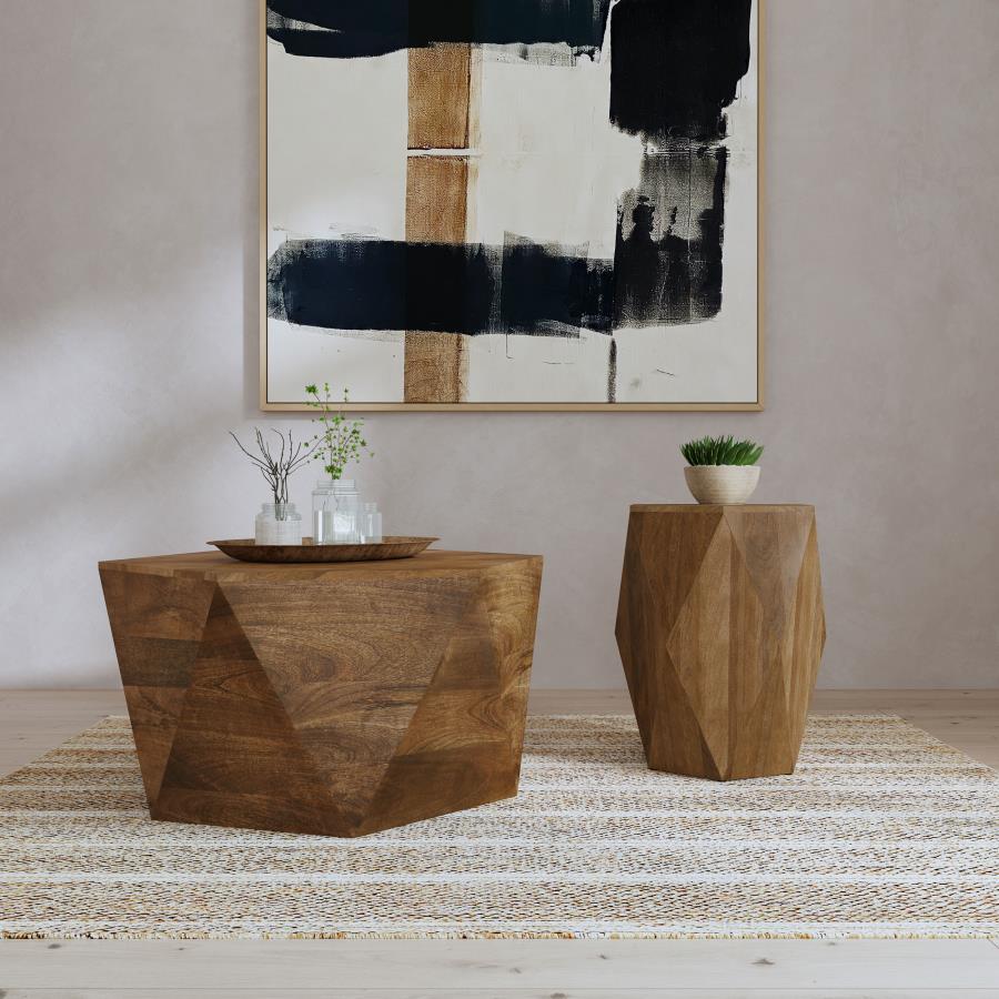 Zalika 2-piece Solid Wood Coffee and End Table Set Natural | King | Brown | Natural | 724188-S2