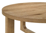 Kessler Round Sculptural Wood End Table Light Oak | Beige | Light Oak | 735987