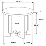 Kessler Round Sculptural Wood End Table Light Oak | Beige | Light Oak | 735987