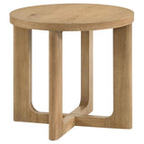 Kessler 3-piece Round Sculptural Wood Coffee Table Set Light Oak | Beige | Light Oak | 735988-S3