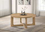 Kessler Round Sculptural Wood Coffee Table Light Oak | Beige | Light Oak | 735988