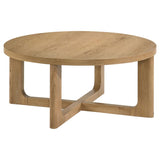 Kessler Round Sculptural Wood Coffee Table Light Oak | Beige | Light Oak | 735988