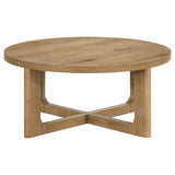Kessler Round Sculptural Wood Coffee Table Light Oak | Beige | Light Oak | 735988
