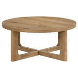 Kessler Round Sculptural Wood Coffee Table Light Oak | Beige | Light Oak | 735988