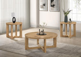 Kessler Round Sculptural Wood Coffee Table Light Oak | Beige | Light Oak | 735988