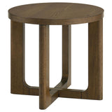 Kessler Round Sculptural Wood End Table Brown | Brown | 735997