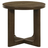 Kessler Round Sculptural Wood End Table Brown | Brown | 735997