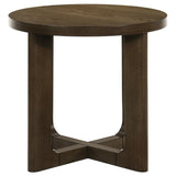 Kessler Round Sculptural Wood End Table Brown | Brown | 735997